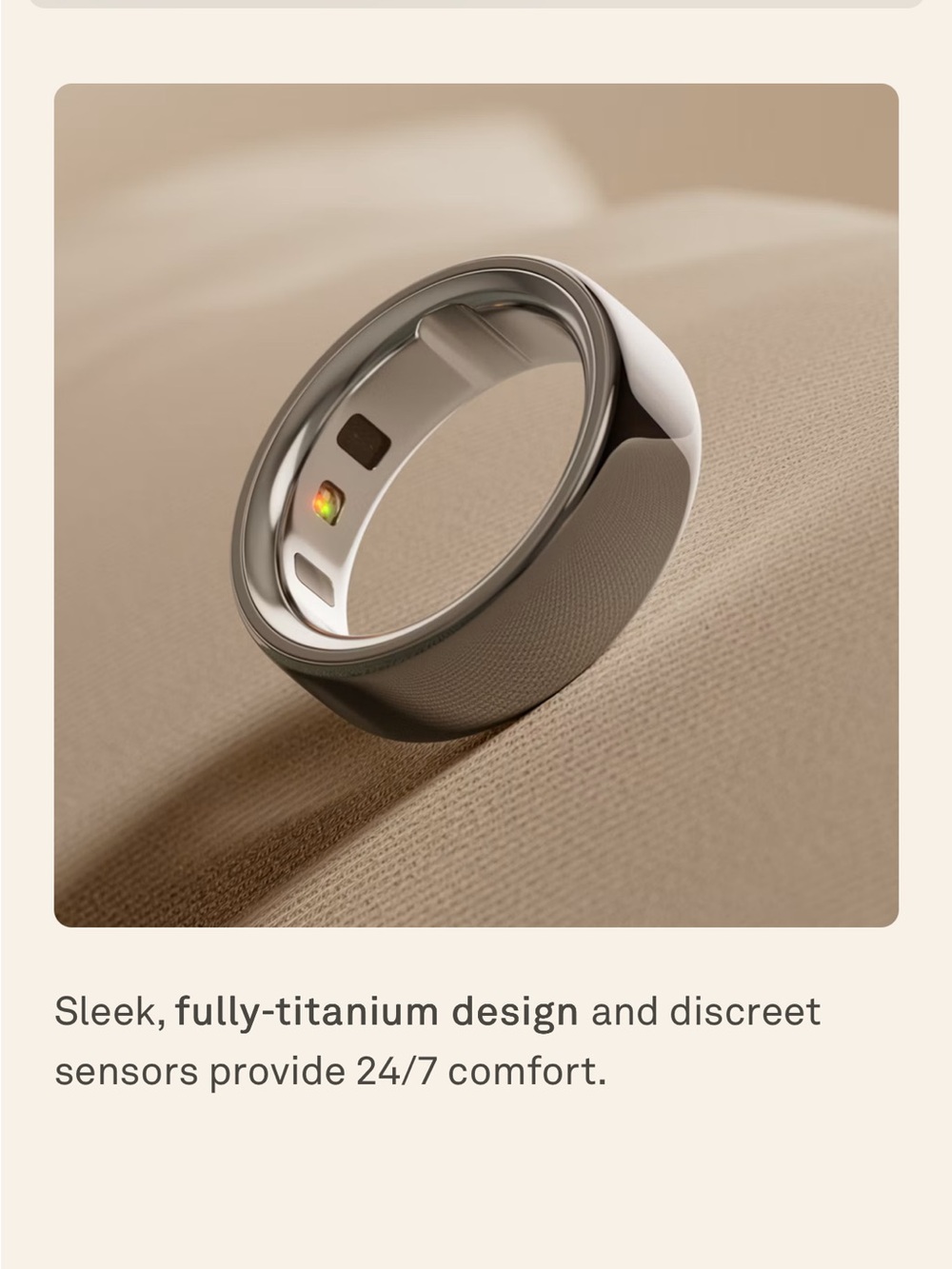 Oura  Smart Ring in Polished Silver size 8